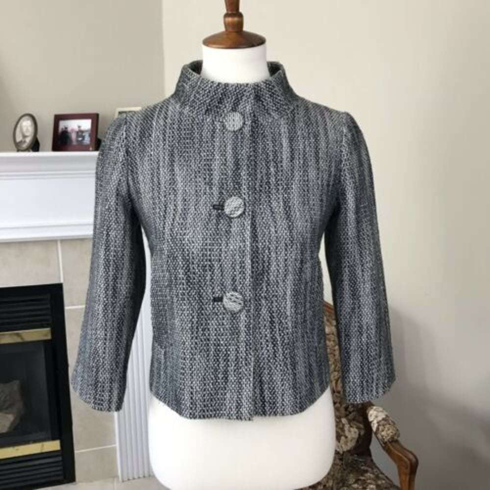 Banana Republic tweed Cropped Jacket Gray Size XS - Picture 1 of 8